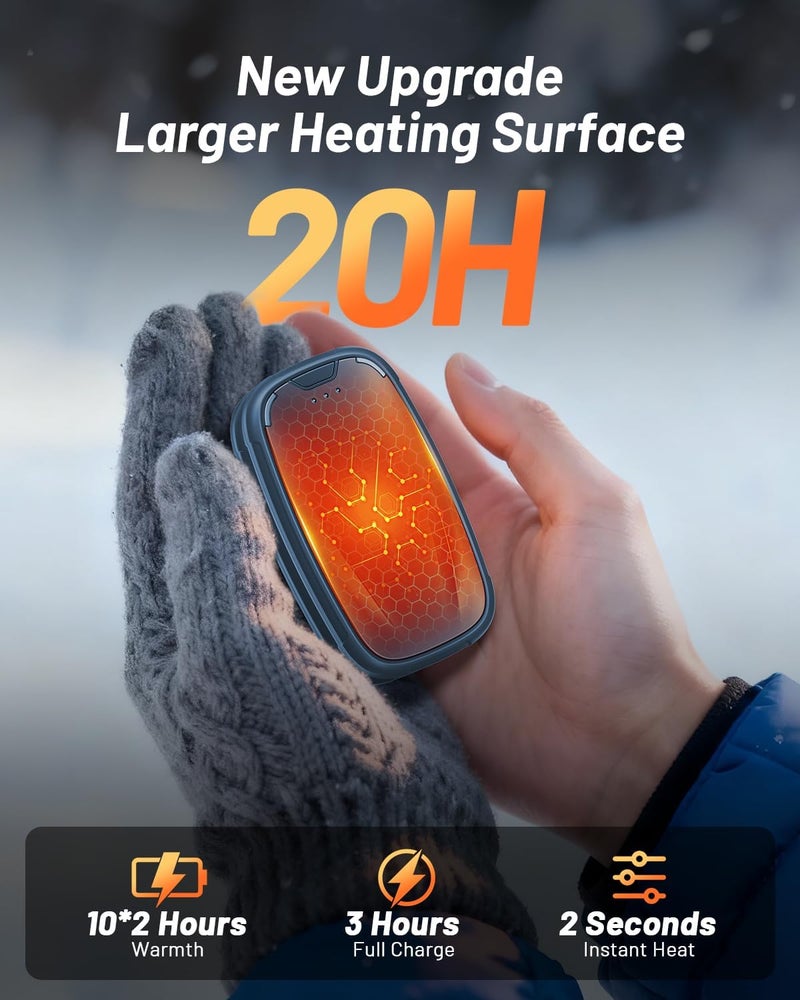 Aililan Hand Warmers Rechargeable 2 Pack, 3-Settings Rechargeable Hand Warmer, AI Smart Heating, Pocket Portable Electric Hands Warmer, Magnetic Handwarmers, A Winter for Kids and Loved Ones - Image 4